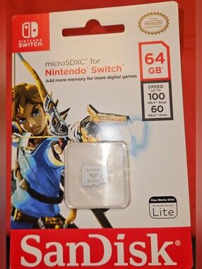 Nintendo Switch-SanDisk 64GB MicroSDXC Memory Card Factory Sealed